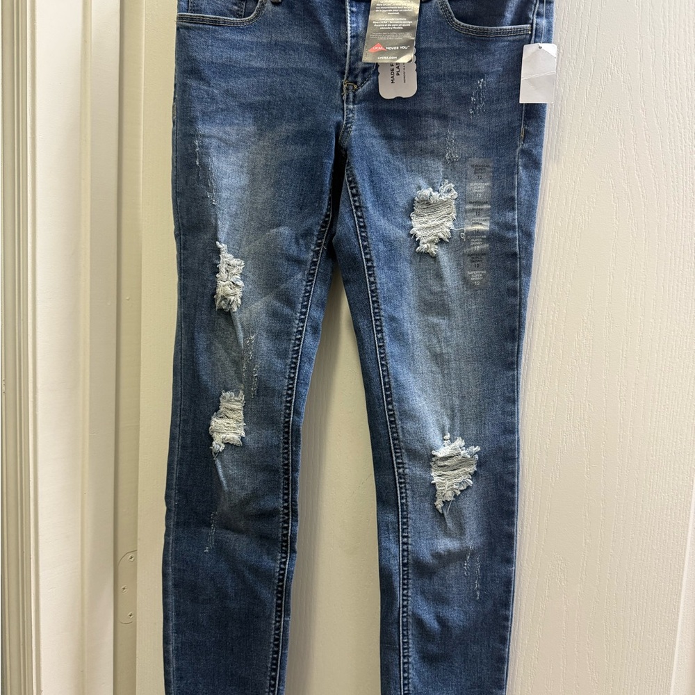 Distressed Blue Jeans